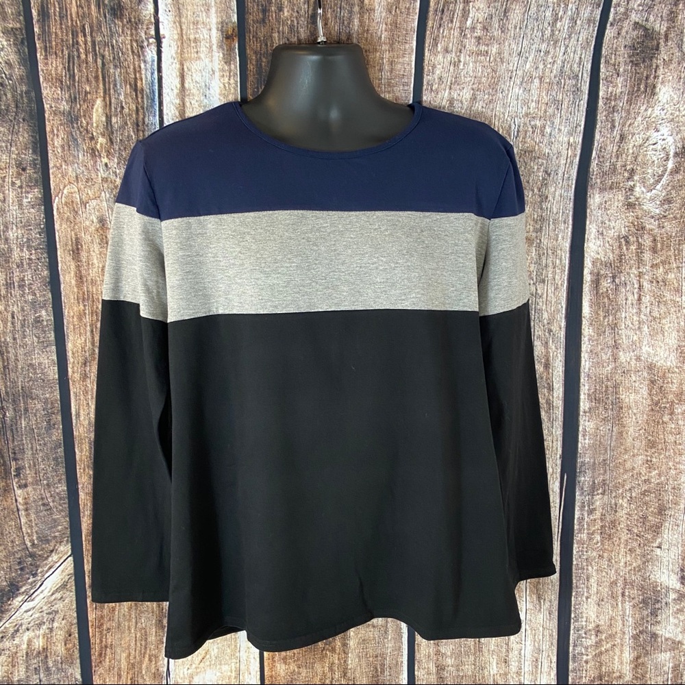 Men’s Round Neck Long Sleeve Polo Shirt L